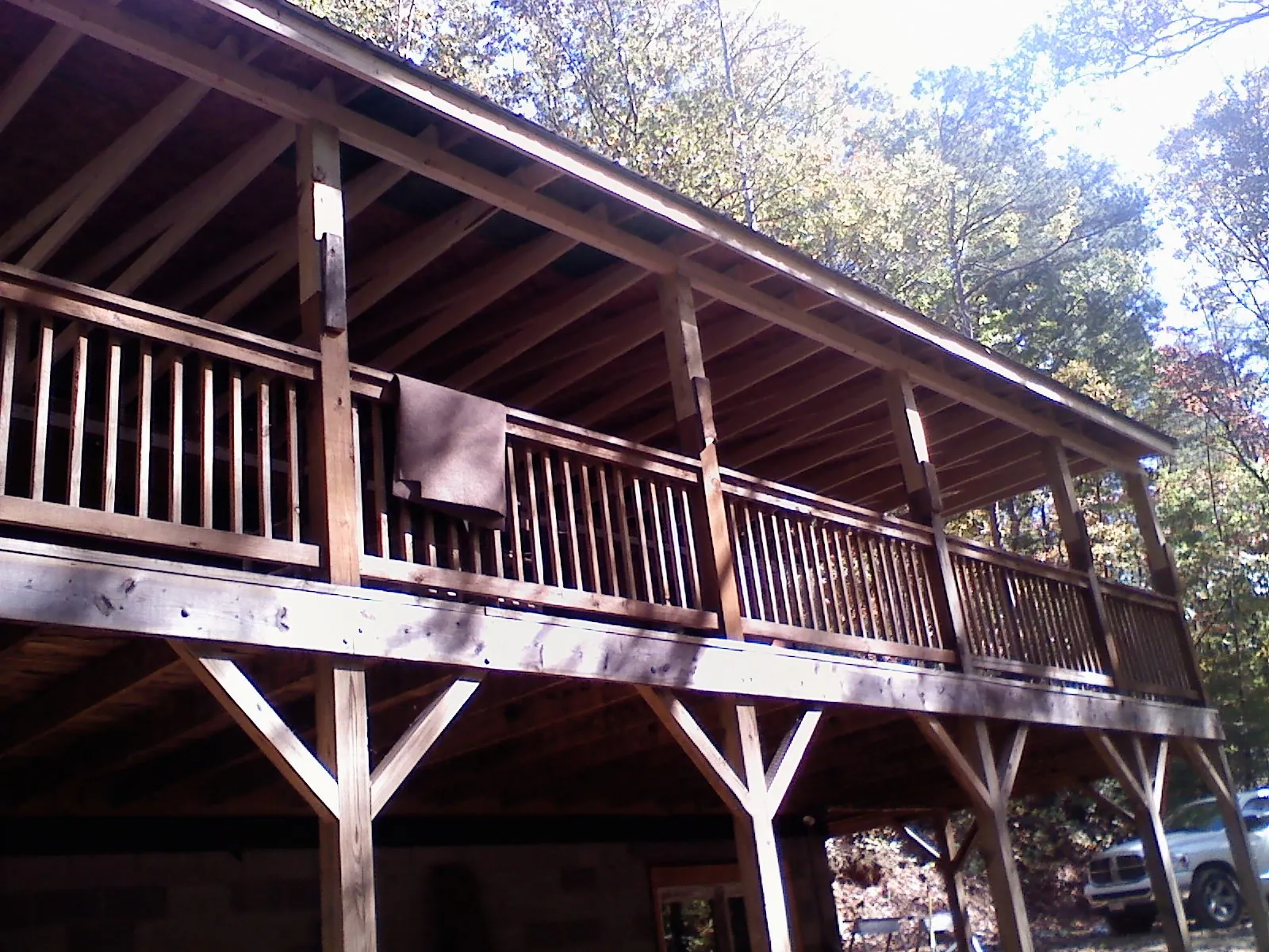 Timber framing under a new elevated porch and deck — Roof Leak Repair in Santa Fe Springs by Roofing Brothers